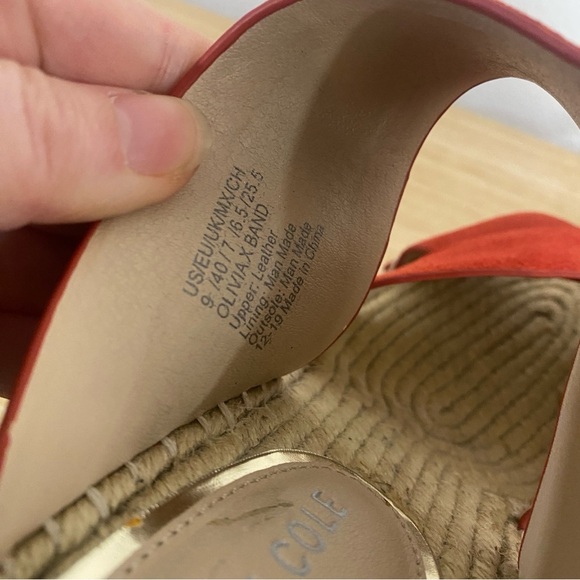 Kenneth Cole Olivia Espadrille Suede Red Platform Wedge 9 - Picture 7 of 7